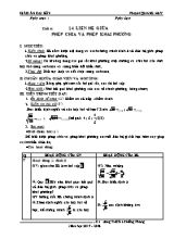 Giáo án Đại số Lớp 9 - Tiết 6 Liên hệ giữa phép chia và phép khai phương - Năm học 2017-2018 - Phạm Quang Huy
